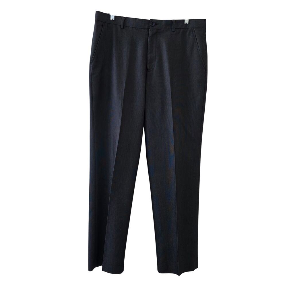 Perry Ellis Dress Pants Gray Straight Leg Men Size 36x34 Polyester Blend